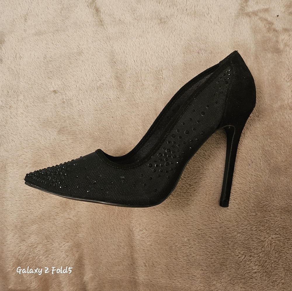Charlotte Russe Black Embellished Heels